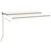  krémszínű automata szélérzékelős és LED-es napellenző 450x300cm