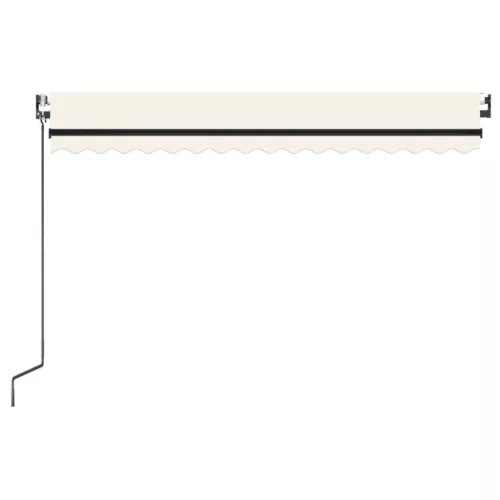  krémszínű automata szélérzékelős és LED-es napellenző 450x300cm