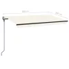  krémszínű automata szélérzékelős és LED-es napellenző 450x300cm