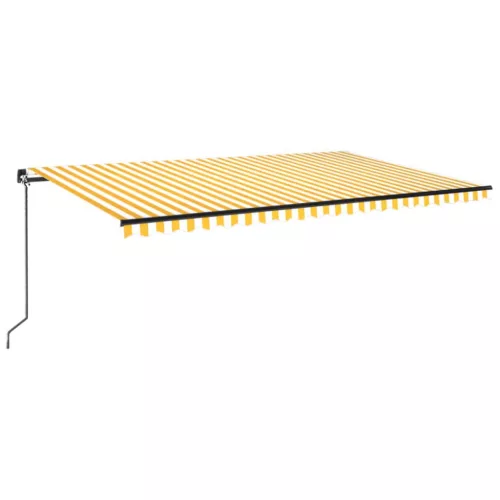  sárga és fehér kézzel kihúzható napellenző 500 x 300 cm