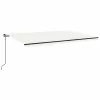  krémszínű kézzel kihúzható LED-es napellenző 500x300 cm