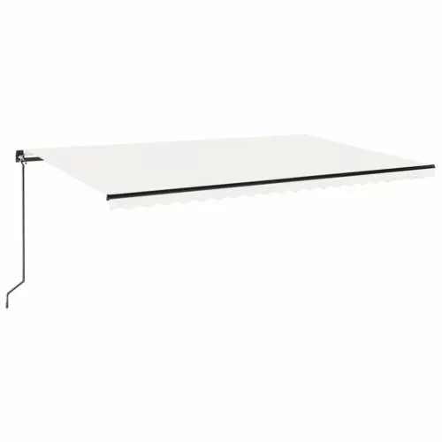  krémszínű kézzel kihúzható LED-es napellenző 500x300 cm