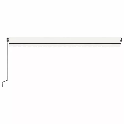  krémszínű kézzel kihúzható LED-es napellenző 500x300 cm