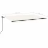  krémszínű kézzel kihúzható LED-es napellenző 500x300 cm