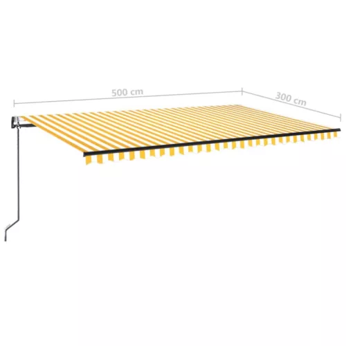  sárga és fehér automata napellenző 500x300 cm