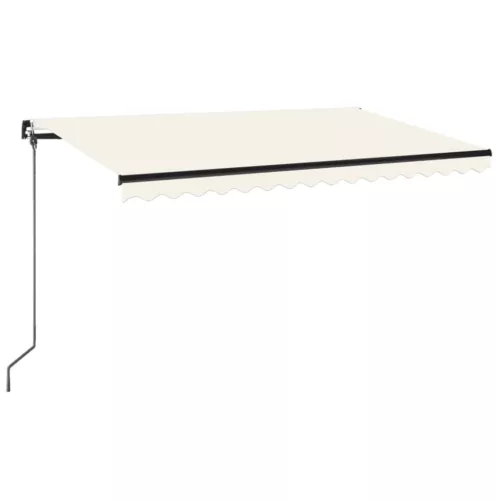  krémszínű kézzel kihúzható LED-es napellenző 400 x 350 cm