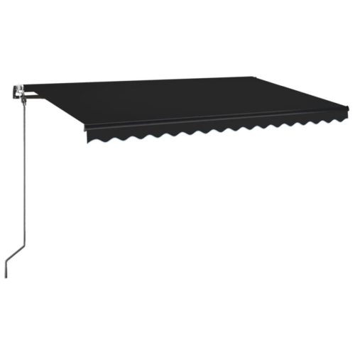  antracitszürke szélérzékelős és LED-es napellenző 400x350 cm