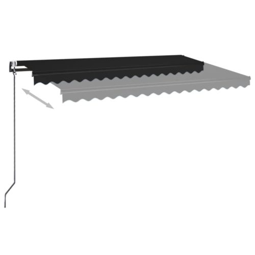  antracitszürke szélérzékelős és LED-es napellenző 400x350 cm