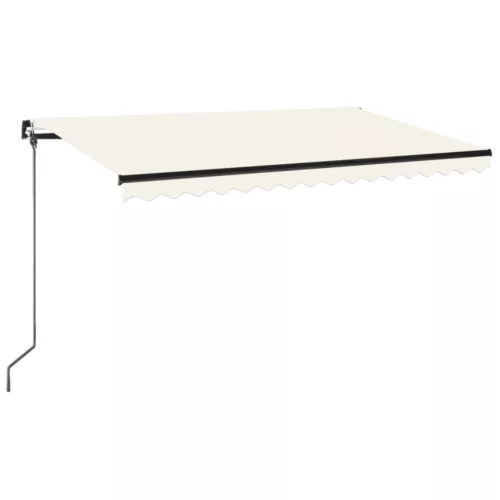  krémszínű kézzel kihúzható LED-es napellenző 450 x 350 cm