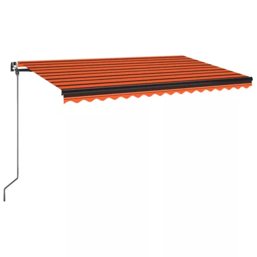  narancs és barna kézzel kihúzható LED-es napellenző 450 x 350cm