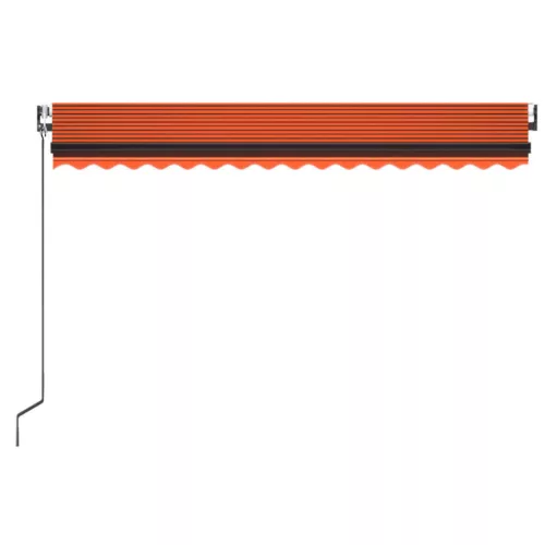  narancssárga-barna szélérzékelős és LED-es napellenző 450x350cm