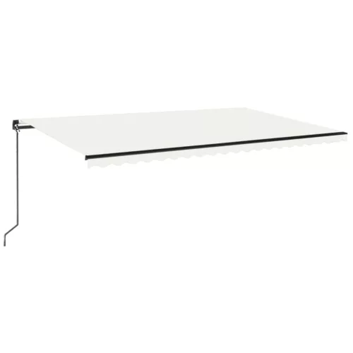  krémszínű kézzel kihúzható LED-es napellenző 500x350 cm