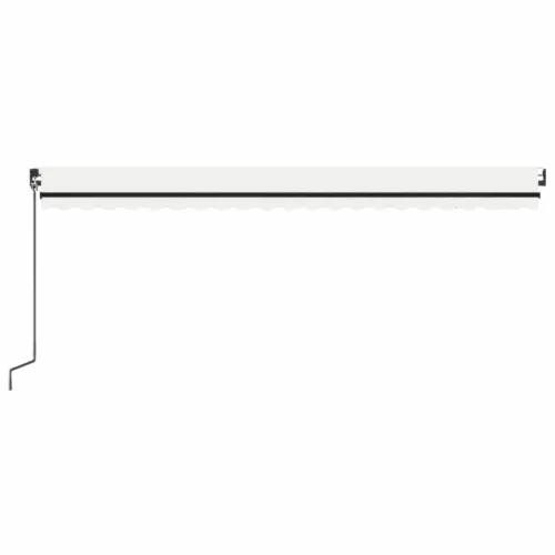  krémszínű kézzel kihúzható LED-es napellenző 500x350 cm