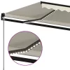  krémszínű kézzel kihúzható LED-es napellenző 500x350 cm