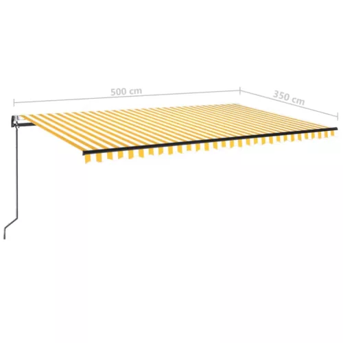  sárga és fehér automata napellenző 500 x 350 cm