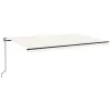  krémszínű automata szélérzékelős és LED-es napellenző 500x350cm
