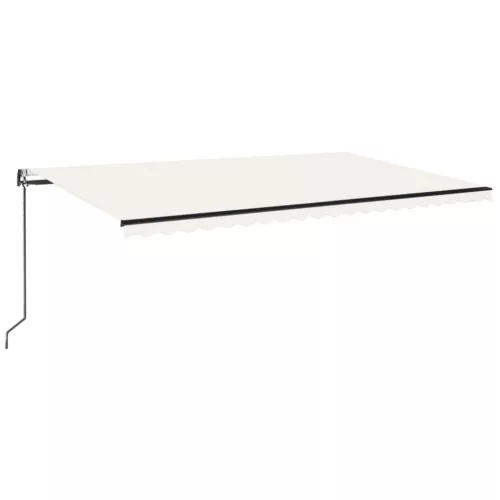  krémszínű automata szélérzékelős és LED-es napellenző 500x350cm
