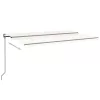  krémszínű automata szélérzékelős és LED-es napellenző 500x350cm