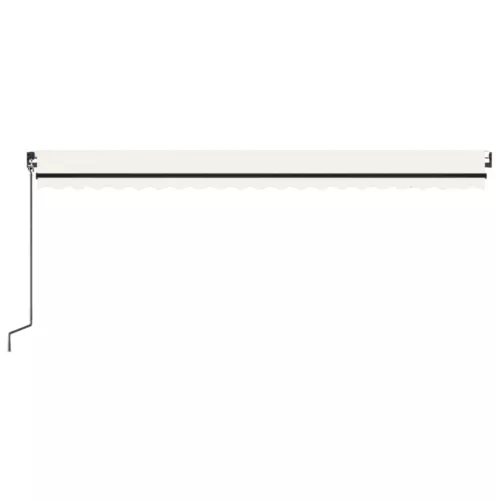  krémszínű automata szélérzékelős és LED-es napellenző 500x350cm