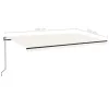  krémszínű automata szélérzékelős és LED-es napellenző 500x350cm