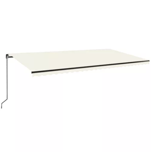  krémszínű kézzel kihúzható LED-es napellenző 600 x 350 cm
