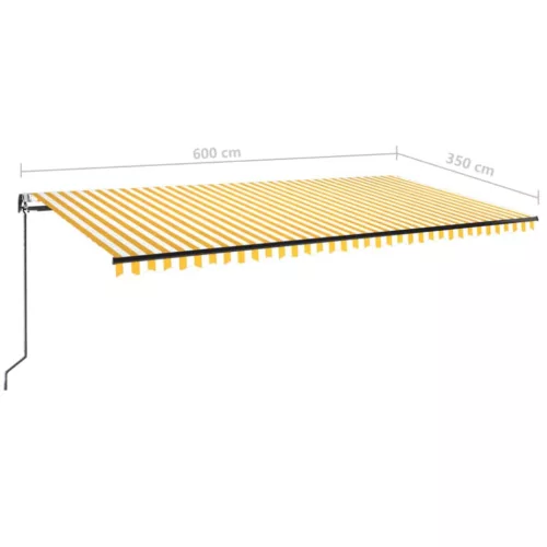  sárga és fehér automata napellenző 600 x 350 cm