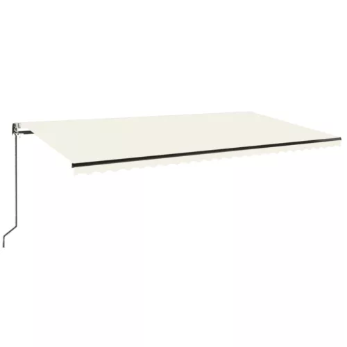  krémszínű automata szélérzékelős és LED-es napellenző 600x350cm