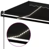  antracitszürke szélérzékelős és LED-es napellenző 600 x 350 cm
