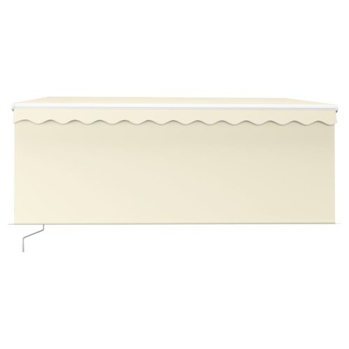  krémszínű LED-es kézzel kihúzható napellenző redőnnyel 3x2,5 m  