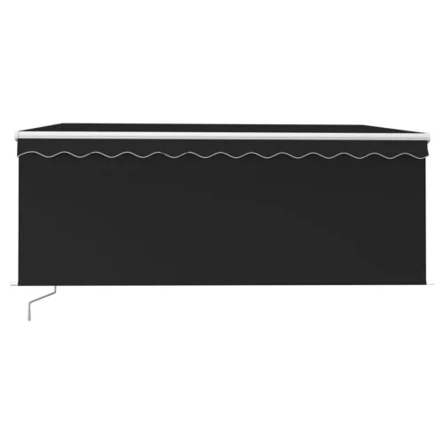  antracit LED-es kézzel kihúzható napellenző redőnnyel 3x2,5 m  