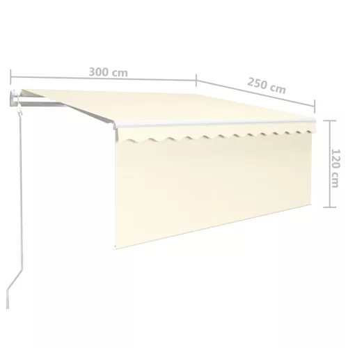  krémszínű automata kihúzható napellenző redőnnyel 3 x 2,5 m