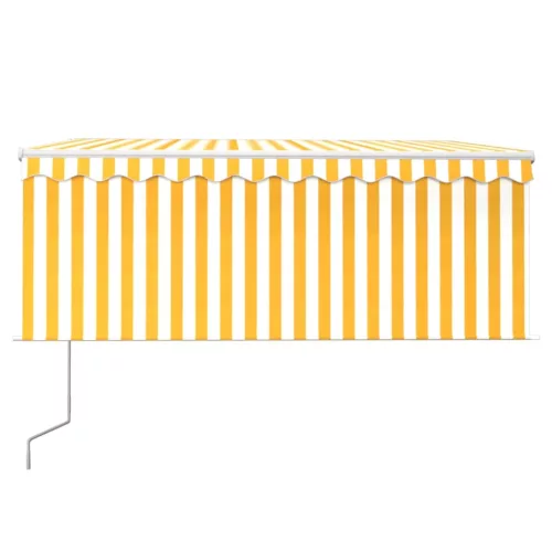  sárga-fehér LED-es, szélérzékelős napellenző redőnnyel 3,5x2,5m  