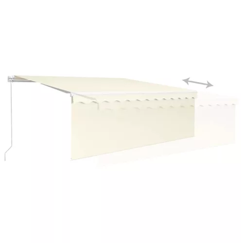  krémszínű kézzel kihúzható napellenző redőnnyel 4 x 3 m