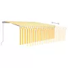  sárga és fehér kézzel kihúzható napellenző redőnnyel 4 x 3 m