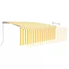  sárga-fehér kézzel kihúzható LED-es napellenző redőnnyel 4x3 m