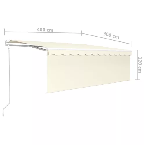  krémszínű automata napellenző redőnnyel 4 x 3 m 