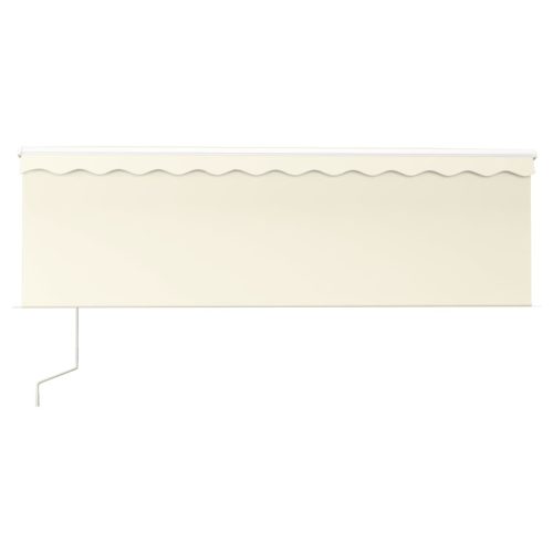  krémszínű szélérzékelős, LED-es napellenző redőnnyel 4x3 m 