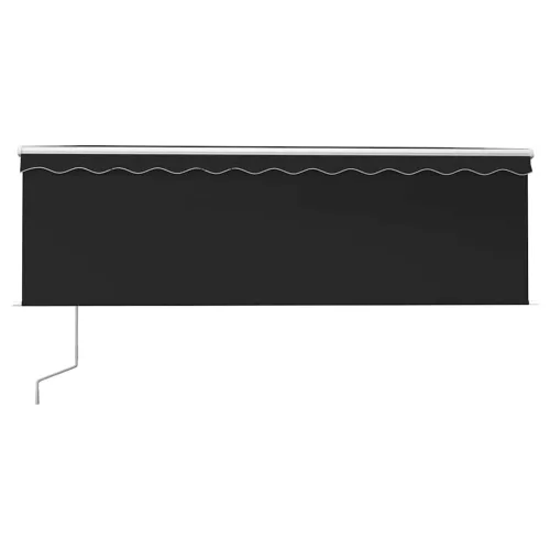  szürke redőnyös, LED-es, szélérzékelős napellenző 4,5 x 3 m 