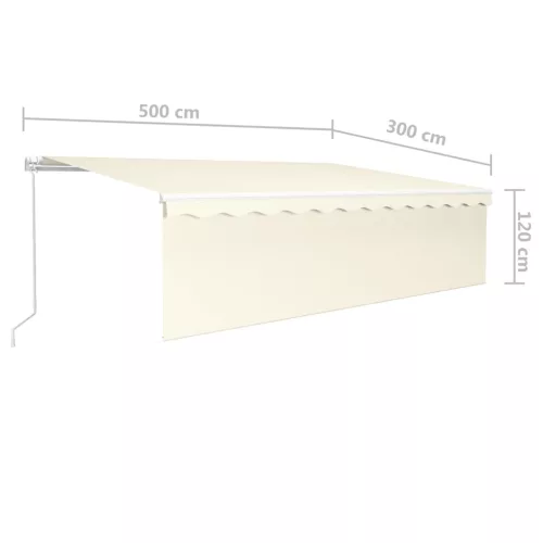  krémszínű kézzel kihúzható napellenző redőnnyel 5 x 3 m
