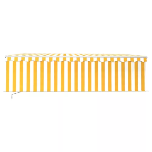 sárga és fehér kézzel kihúzható napellenző redőnnyel 5 x 3 m