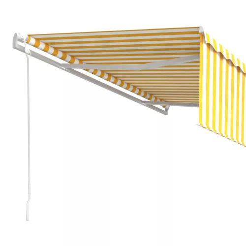  sárga és fehér automata napellenző redőnnyel 5 x 3 m