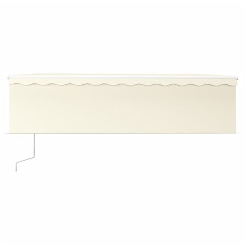  krémszínű szélérzékelős, LED-es napellenző redőnnyel 5x2,5 m 