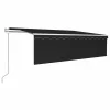  antracitszürke redőnyös, LED-es, szélérzékelős napellenző 5x3 m 