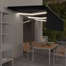    antracitszürke kihúzható LED-es napellenző redőnnyel 6 x 3 m