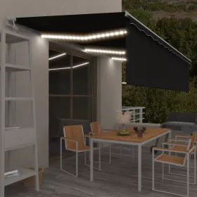    antracitszürke redőnyös, LED-es, szélérzékelős napellenző 6x3 m 