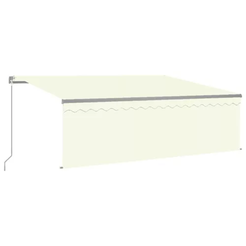  krémszínű LED-es kézzel kihúzható napellenző redőnnyel 4 x 3 m