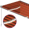  narancssárga-barna kézzel kihúzható LED-es napellenző 4 x 3 m