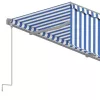  kék és fehér automata napellenző redőnnyel 4 x 3 m  