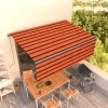  narancssárga-barna kézzel kihúzható napellenző redőnnyel 4x3 m  