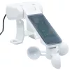  kék és fehér redőnyös, szélérzékelős, LED-es napellenző 4x3 m  